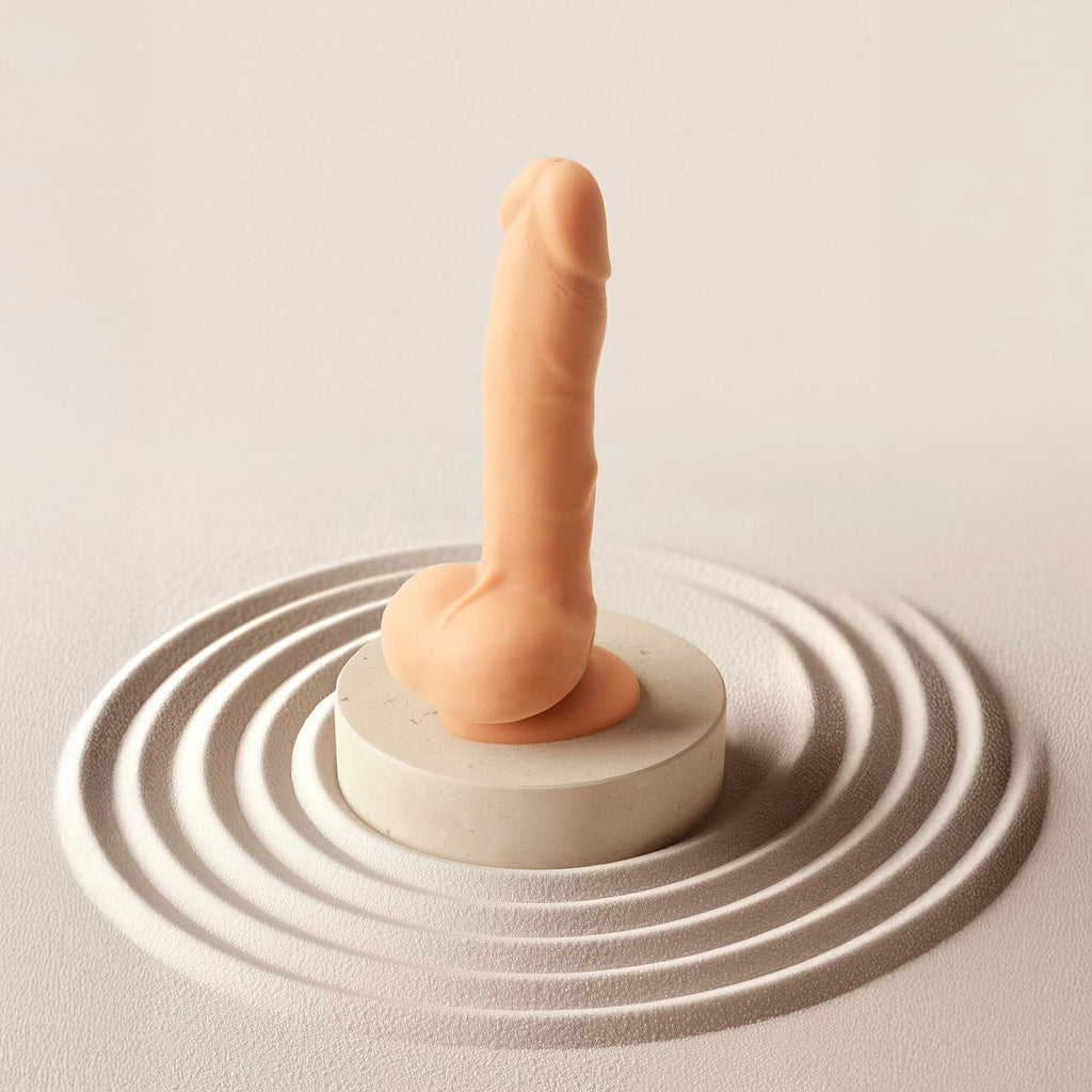 ROTATING & VIBRATING REALISTIC DILDO - L - VANILLA