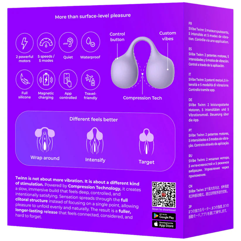 SVibe Snail Twinn Silicone Clit Hugging Vibrator - Lilac